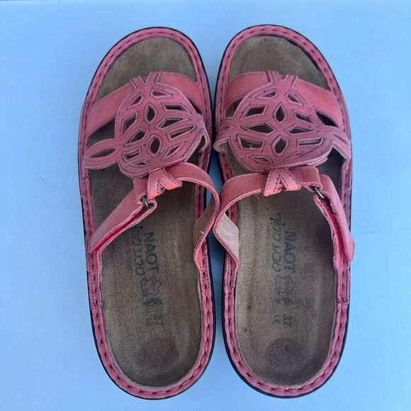 Naot Sandals Coral Womens US 6 EU 37 Leather Slip On Leather Wedge Comfort Pink - Picture 7 of 8